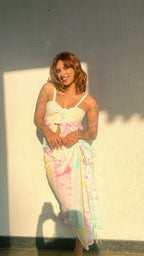 Noroke Toop Modal Pink Sarong With Top | Grocsy