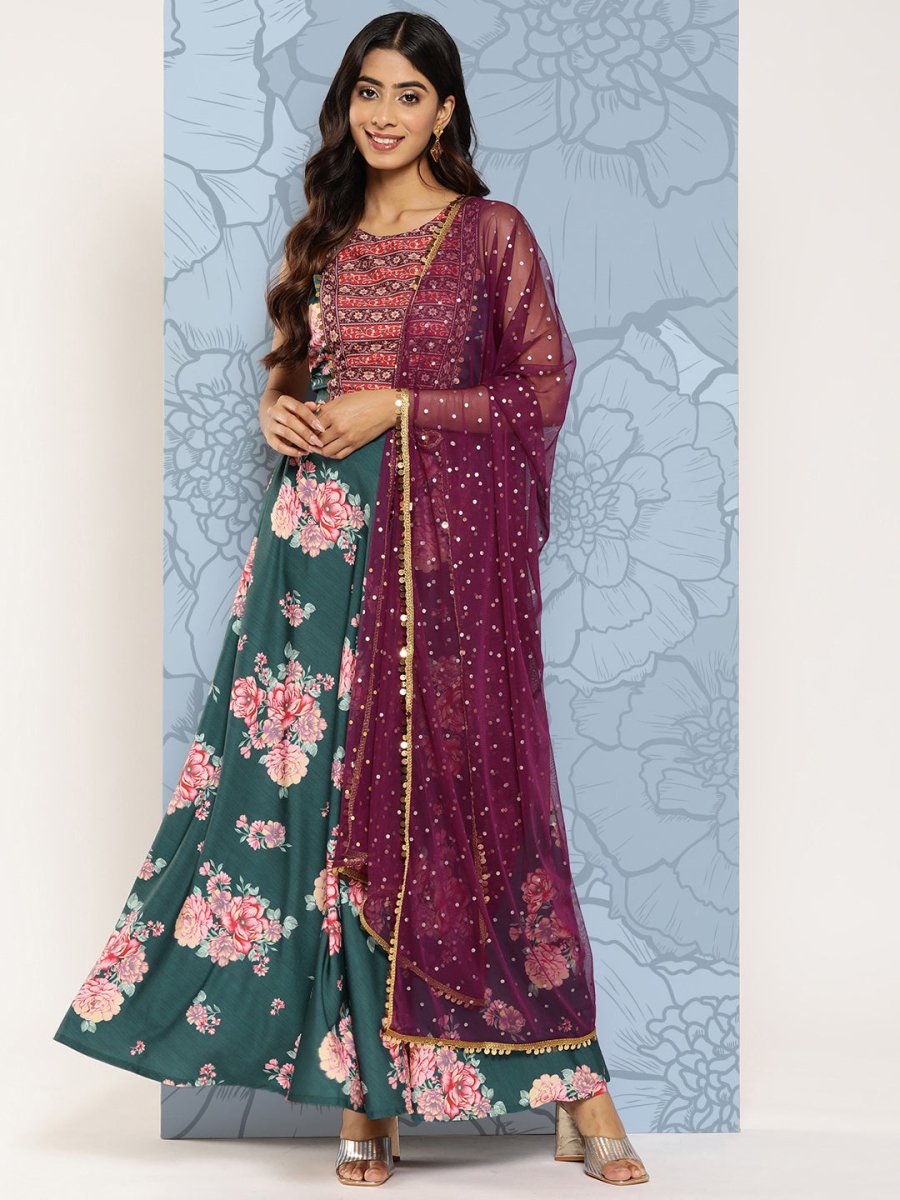Ahalyaa Printed Sequinned Ready to Wear Lehenga & Blouse With Dupatta | Grocsy