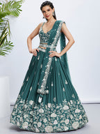 House of Panchhi Pink Pure Georgette Position Printing With Siroski Stone Work Lehenga Choli & Dupatta | Grocsy