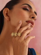 trueBrowns Brass Textured Two-Finger Ring | Grocsy
