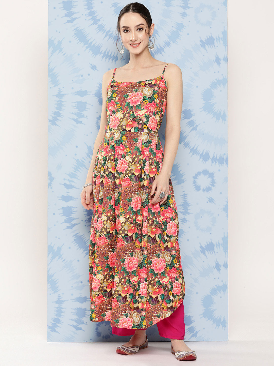 InWeave Women's Mutli Peacock Japanese Art Strappy Set | Grocsy