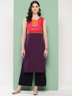 Ahalyaa Women Yoke Design Sequinned Crepe Kurta | Grocsy