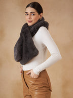 InWeave Slaty Grey Faux Fur Neck Warmer | Grocsy