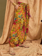 InWeave Mustard Multi Flower Harem Pant | Grocsy