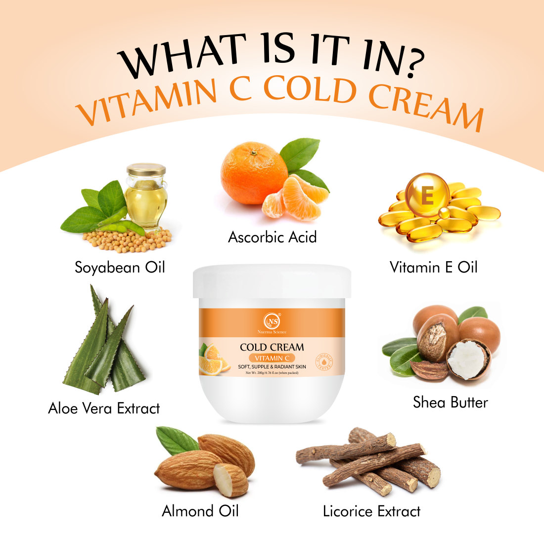 Nuerma Science Vitamin C Cold Cream for Nourishing & Glowing Skin | Grocsy