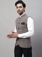 Even Apparels Men's Beige Pure Wool Nehru Jacket | Grocsy