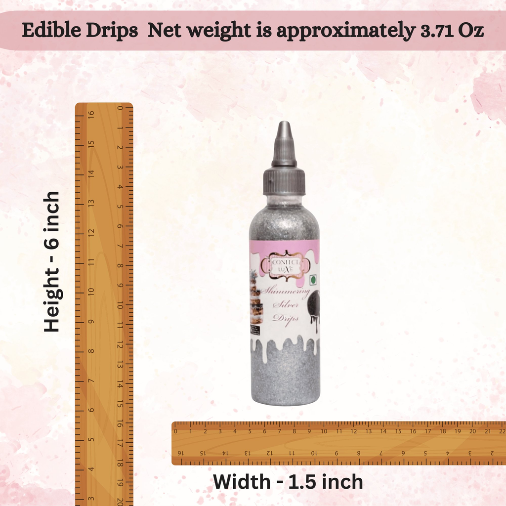 Confect Shimmering Silver | Edible Drips | Grocsy