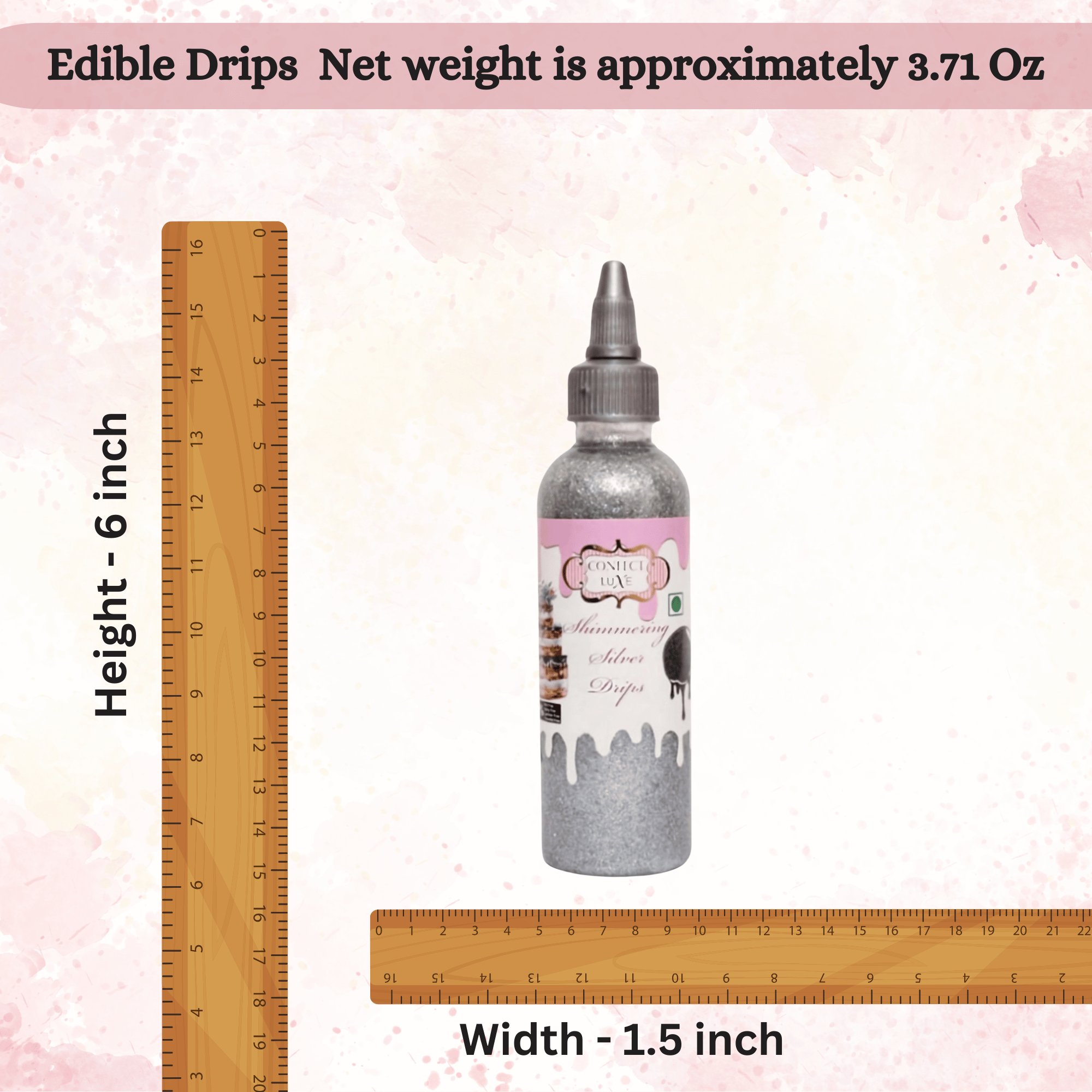 Confect Shimmering Silver | Edible Drips | Grocsy