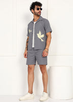 Fabmade Slate Dove Linen Co-Ord Set | Grocsy