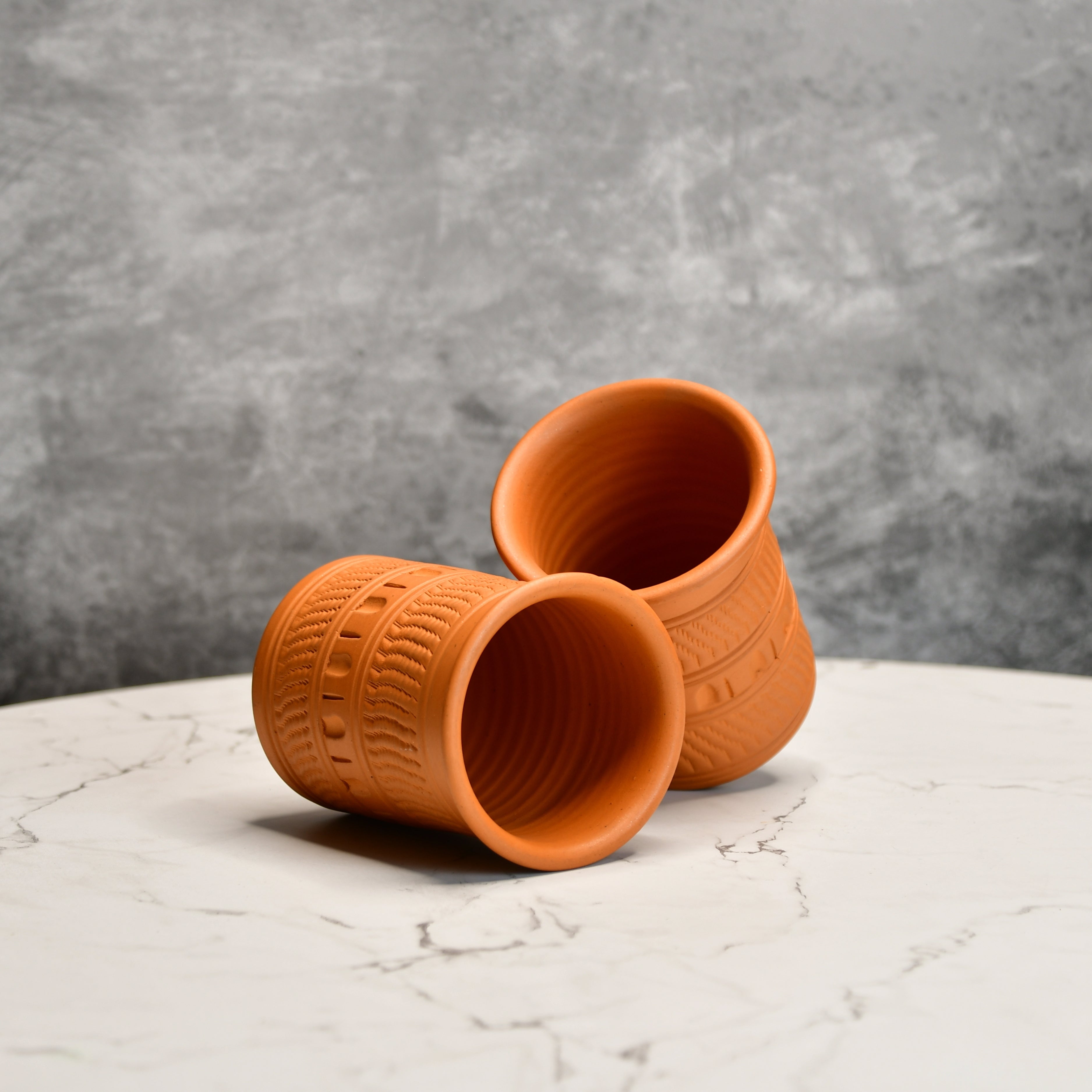 Sowpeace Premium Set of 2 Unglazed Terracotta tumbler | Grocsy