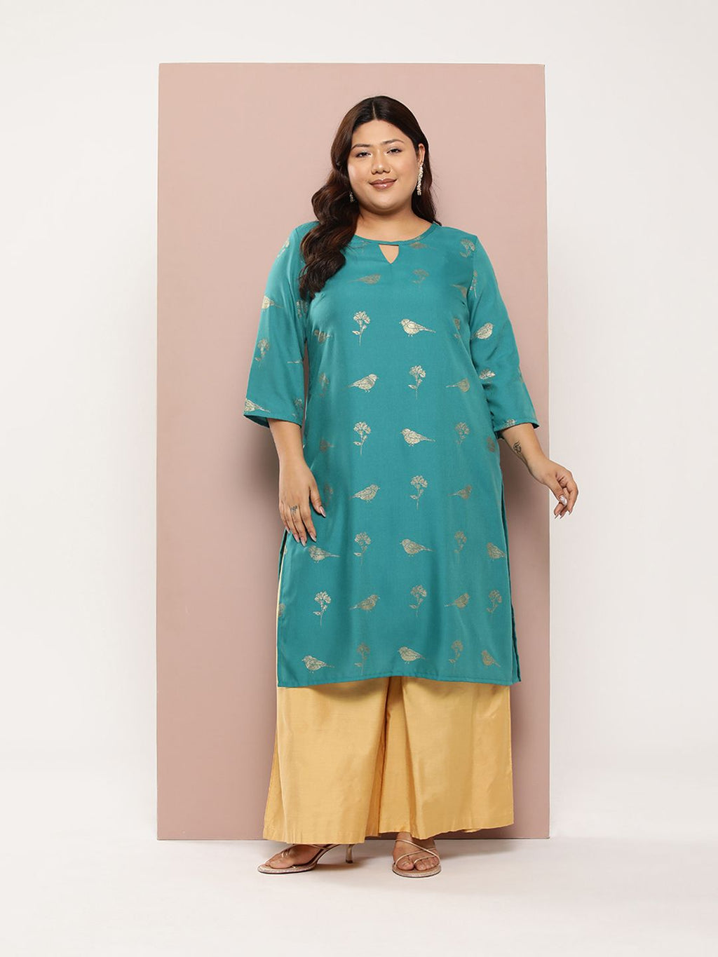 Sztori Plus Size Ethnic Motifs Printed Straight Kurta | Grocsy