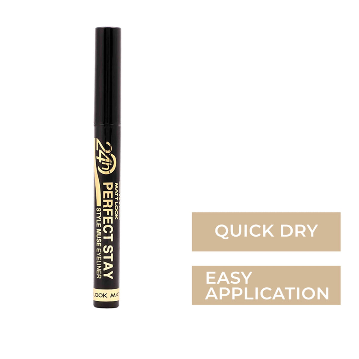 Matt Look Perfect Stay Style Muse Eyeliner 24 Hours - Jet Black | Grocsy