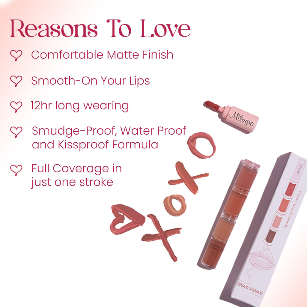 Milagro Beauty Quad Squad 4-in-1 Liquid Lipstick | Grocsy
