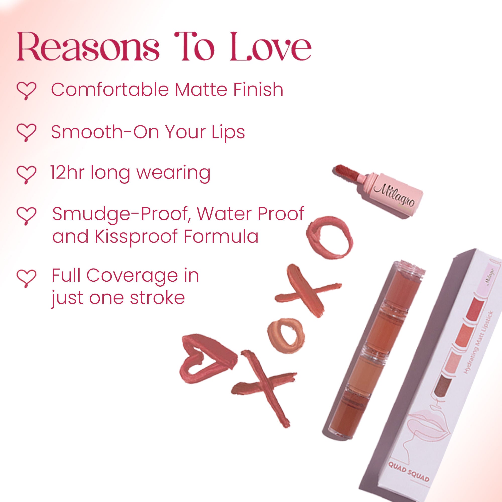 Milagro Beauty Quad Squad 4-in-1 Liquid Lipstick | Grocsy