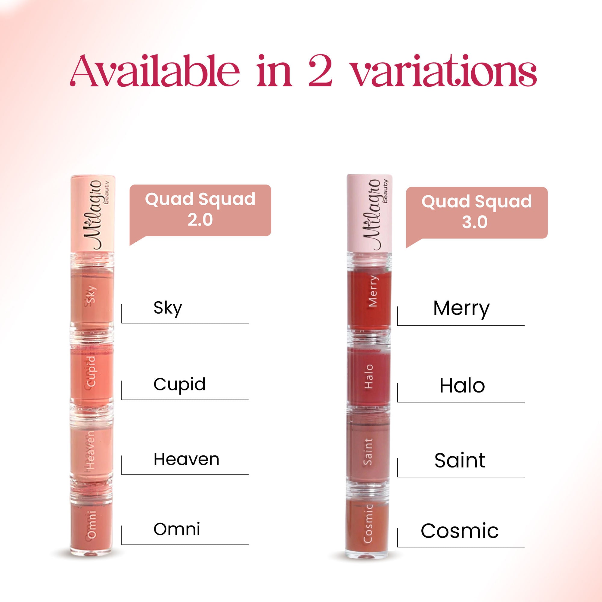 Milagro Beauty Quad Squad 4-in-1 Liquid Lipstick | Grocsy