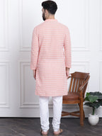 Sojanya Floral Embroidered Regular Thread Work Pure Cotton Kurta with Churidar | Grocsy