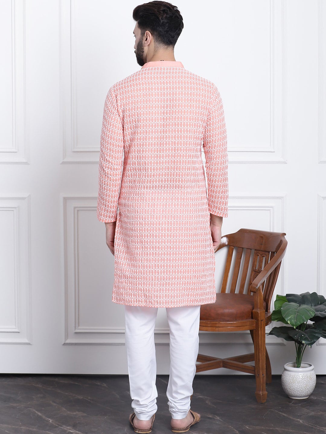 Sojanya Floral Embroidered Regular Thread Work Pure Cotton Kurta with Churidar | Grocsy