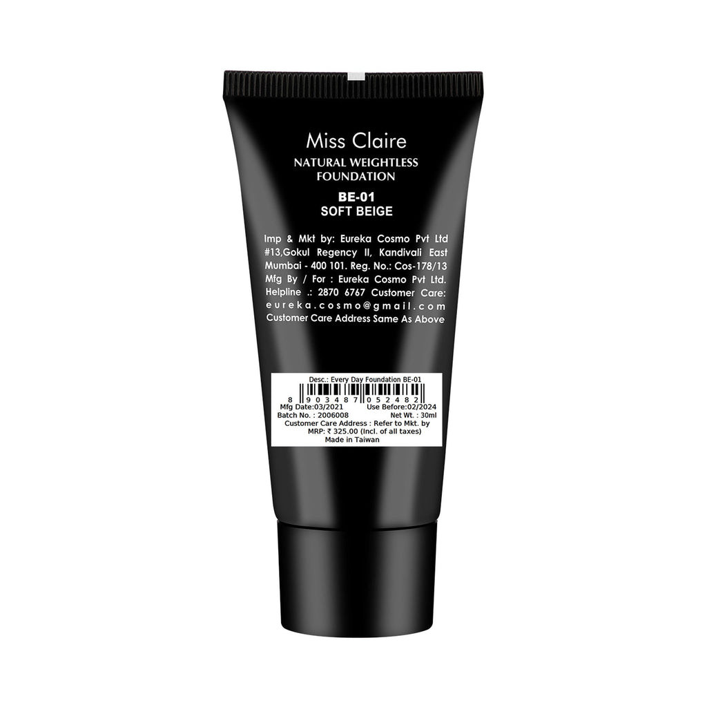 Miss Claire Everyday Foundation - Be-01 Soft Beige | Grocsy