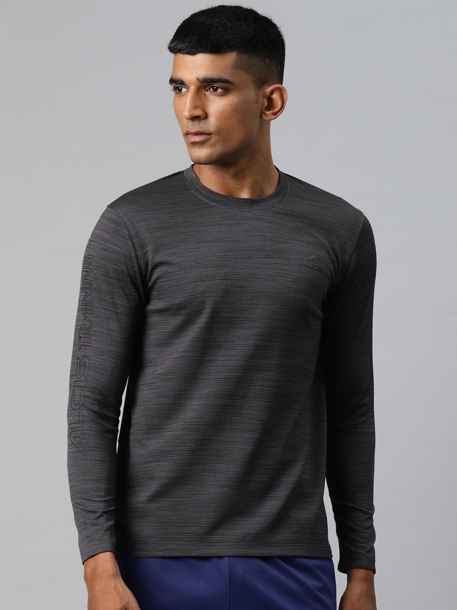Alcis Men Typography Printed Dry Tech Slim Fit Sports T-shirt | Grocsy