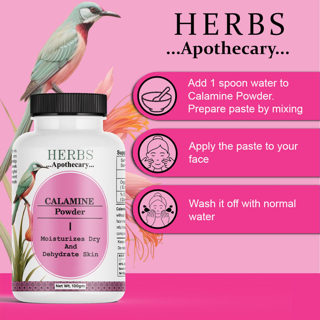 Zenvista Herbs Apothecary Calamine Powder For Moisturize Dry And Dehydrate Skin | Grocsy