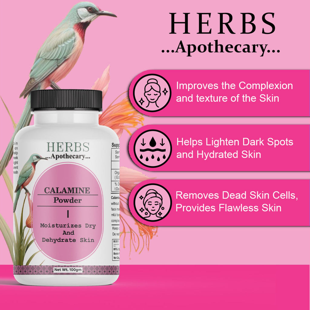 Zenvista Herbs Apothecary Calamine Powder For Moisturize Dry And Dehydrate Skin | Grocsy