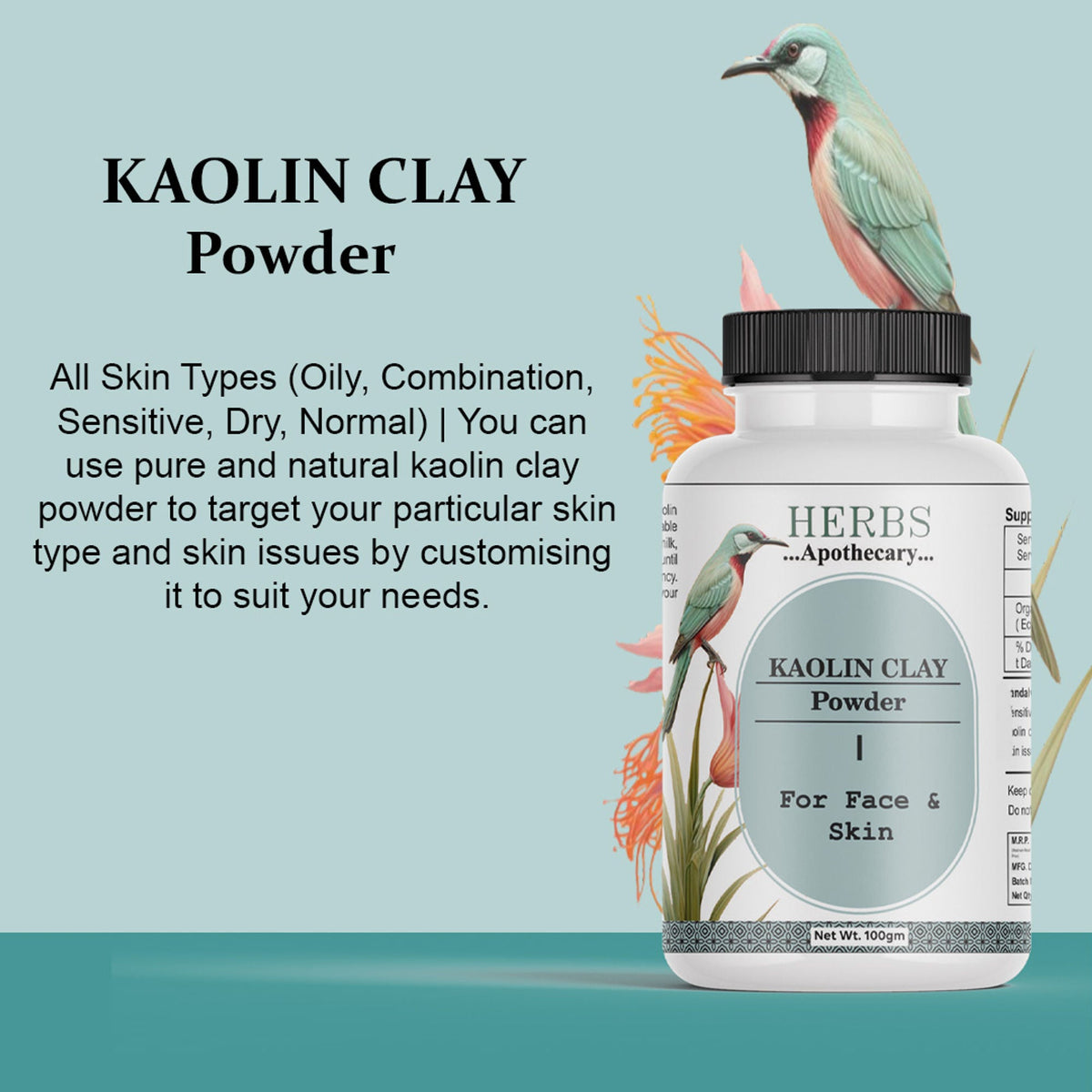 Zenvista Herbs Apothecary Kaolin Clay Powder For Face And Skins | Grocsy