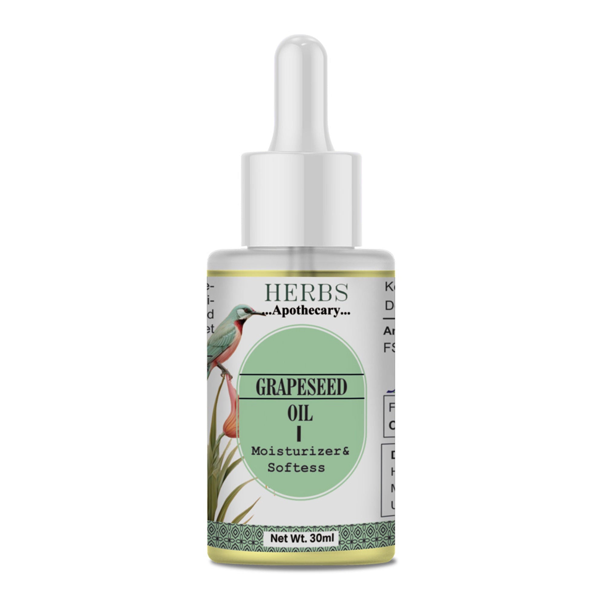 Zenvista Herbs Apothecary Grape Seed Oil For Moisturizer & Softens | Grocsy