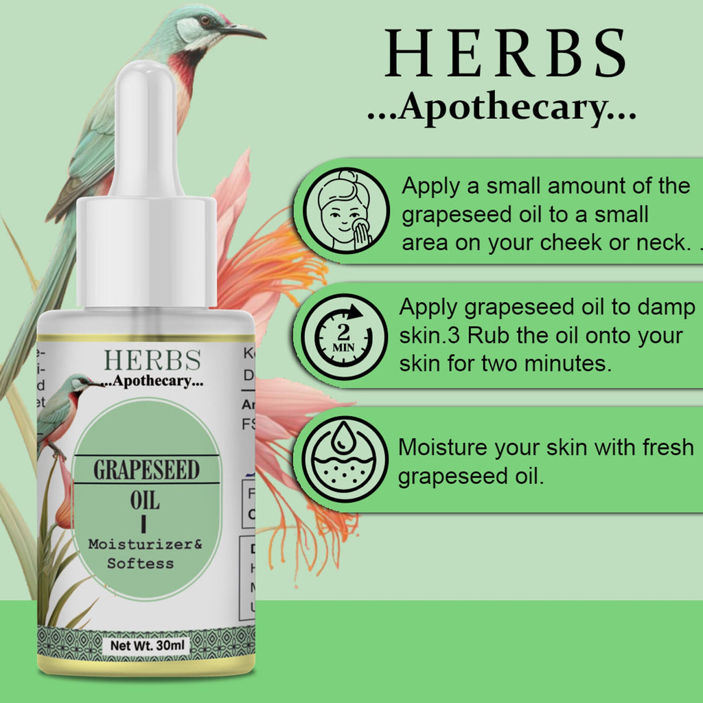 Zenvista Herbs Apothecary Grape Seed Oil For Moisturizer & Softens | Grocsy