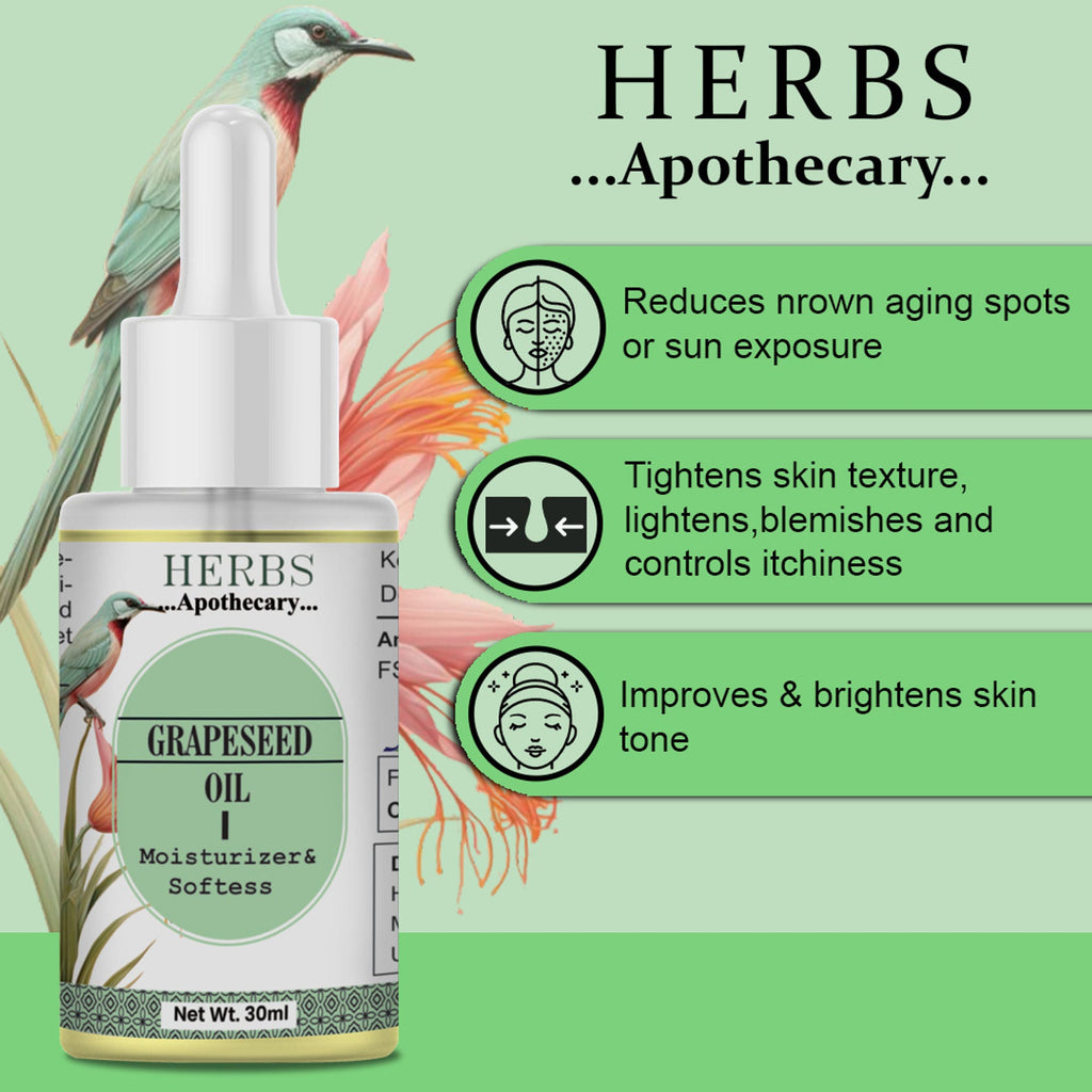 Zenvista Herbs Apothecary Grape Seed Oil For Moisturizer & Softens | Grocsy