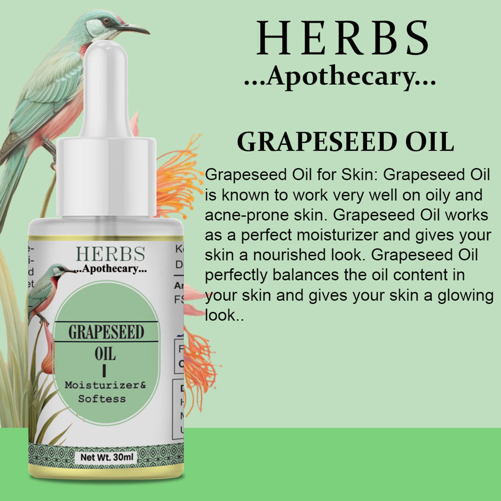 Zenvista Herbs Apothecary Grape Seed Oil For Moisturizer & Softens | Grocsy