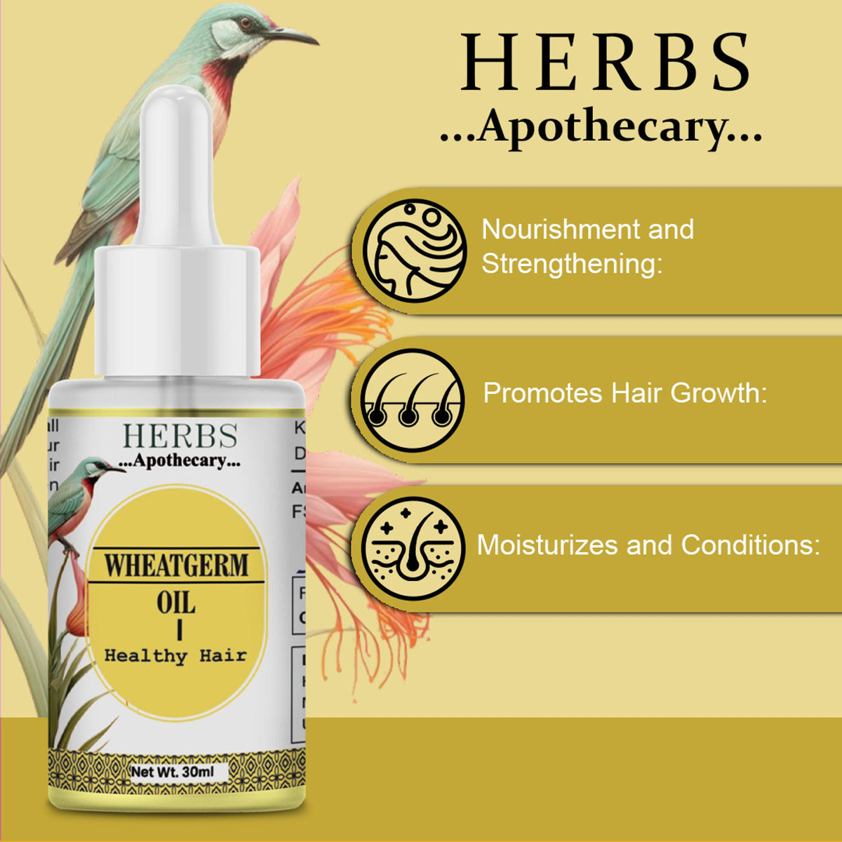 Zenvista Herbs Apothecary Wheatgerm Oil For Hair | Grocsy