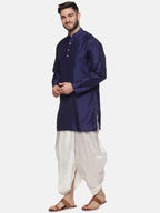 Sethukrishna Men Navy Blue Kurta with Dhoti Pants | Grocsy