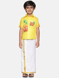 Sethukrishna Boys Yellow Printed Shirt | Grocsy