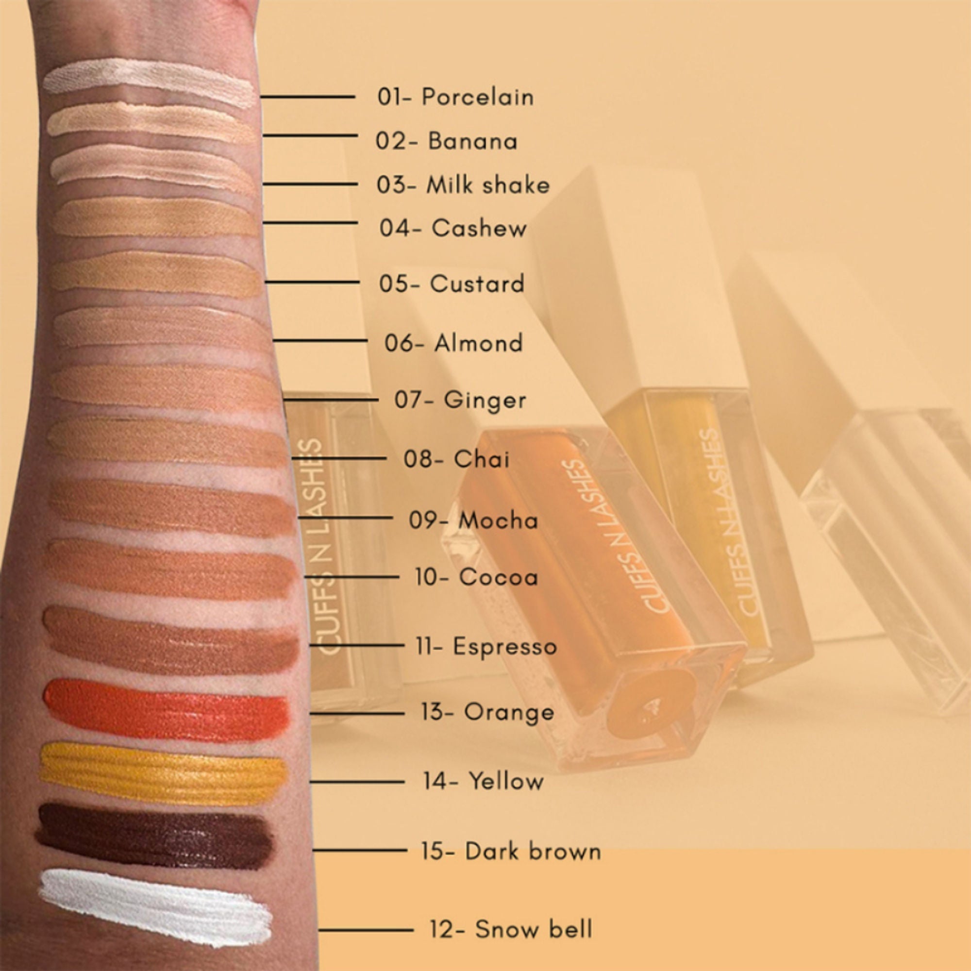 CUFFS N LASHES Cover It All Liquid Concealer - 02 Banana | Grocsy