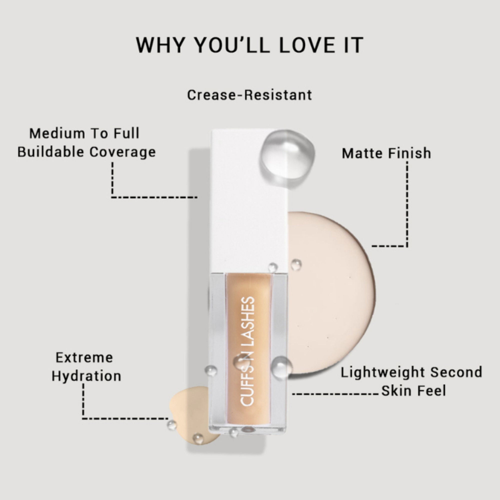 CUFFS N LASHES Cover It All Liquid Concealer - 06 Almond | Grocsy