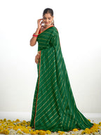 Sangria Striped Gotta Patti Saree | Grocsy