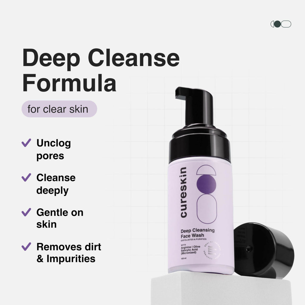 Cureskin Deep Cleanse Salicylic Acid Face Wash for Oily Skin | Grocsy
