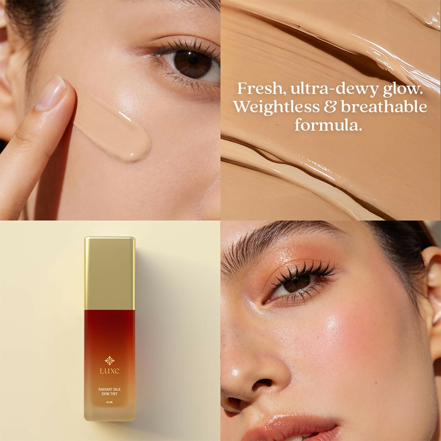 Just Herbs Luxe Radiant Silk Skin Tint Luxury Makeup (130 Beige) | Grocsy