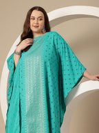 Sztori Plus Size Floral Printed Flared Sleeves Floral Kaftan Kurta | Grocsy