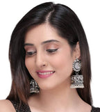 Mominos Fashion Oxidised Silver plated With Stone Earrings | Grocsy
