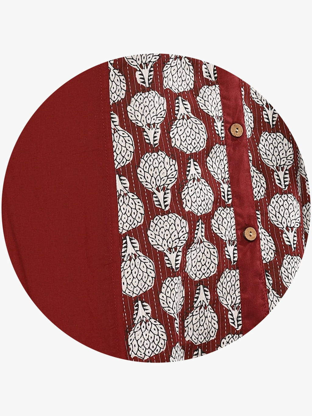 Sangria Women Maroon & Beige Printed Straight Kurta | Grocsy