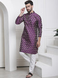 Sojanya Ethnic Motifs Woven Design Jacquard Regular Kurta | Grocsy
