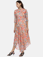 Souchii Floral Chiffon Midi Dress | Grocsy