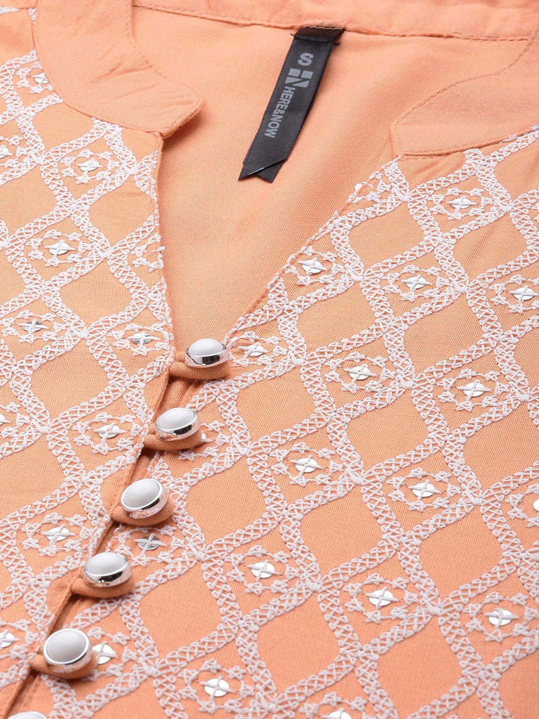 HERE&NOW Women Ethnic Motifs Embroidered Sequined Kurta | Grocsy