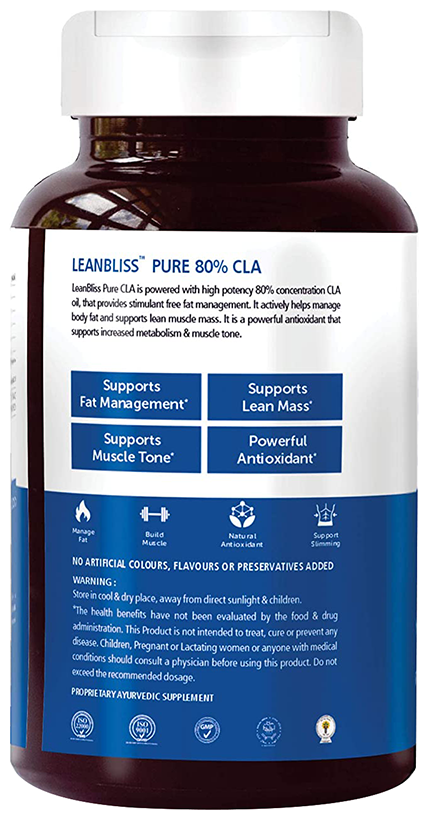 Bliss Welness Weight Management CLA 1000 80% Conjugated Linoleic Acid Capsule | Grocsy