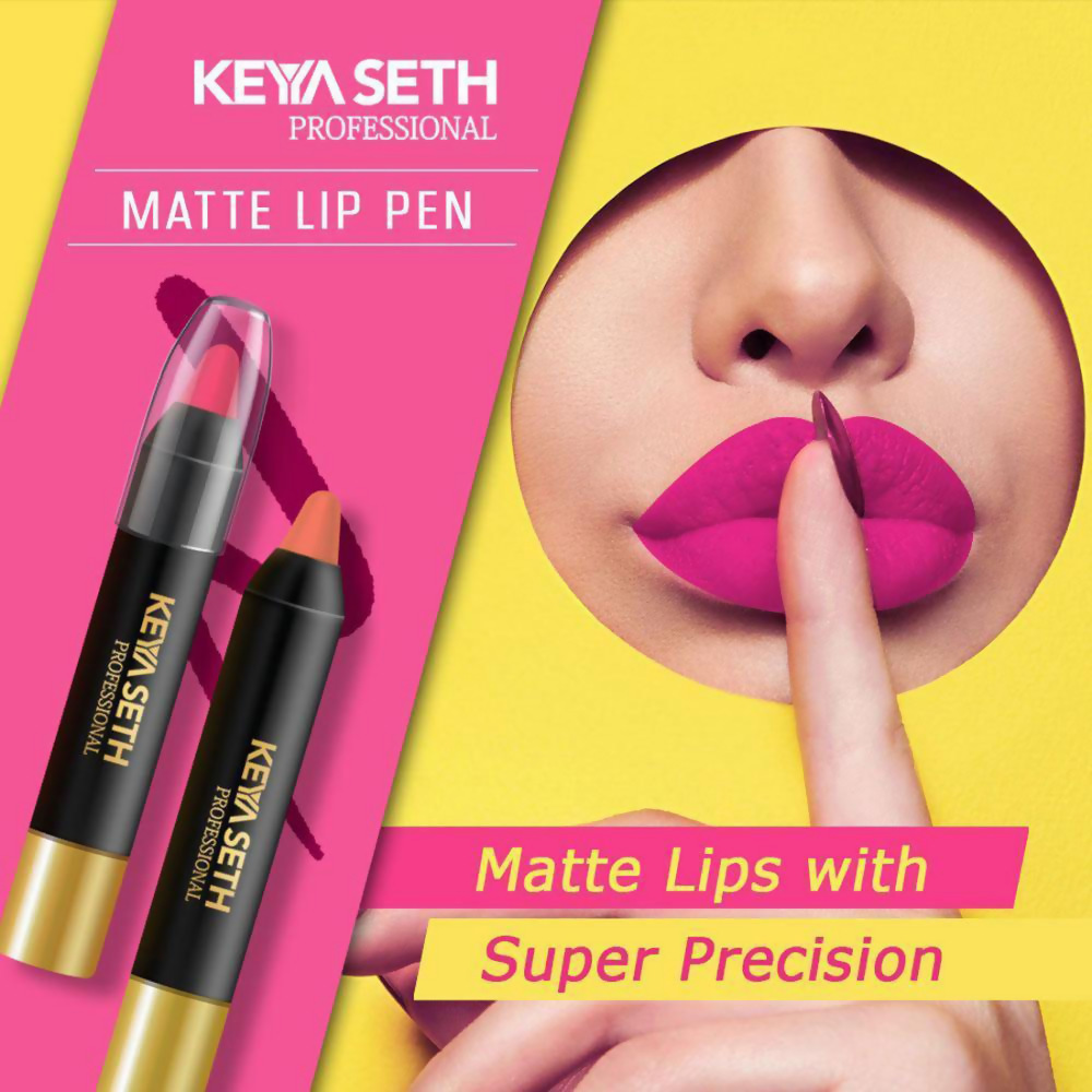 Keya Seth Aromatherapy Professional Matte Lip Pen - Bright Fuchsia | Grocsy