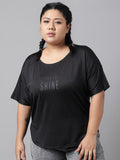 MKH Plus Size Typography Printed Dri-FIT Sports T-Shirt | Grocsy