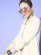 Ahalyaa Women Off White Colour Crepe Printed Top Palazzo Set | Grocsy