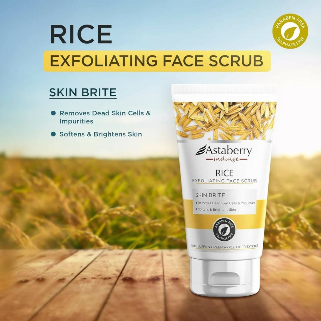 Astaberry Indulge Rice Exfoliating Face Scrub | Grocsy
