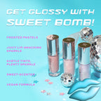 Makeup Revolution Y2K Baby Sweet Bomb Lip Gloss - Candyfloss Pink Glitter | Grocsy